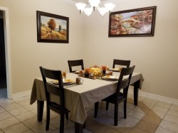 Halloween themed dining area